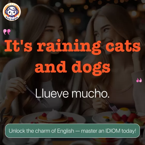 It's raining cats and dogs.