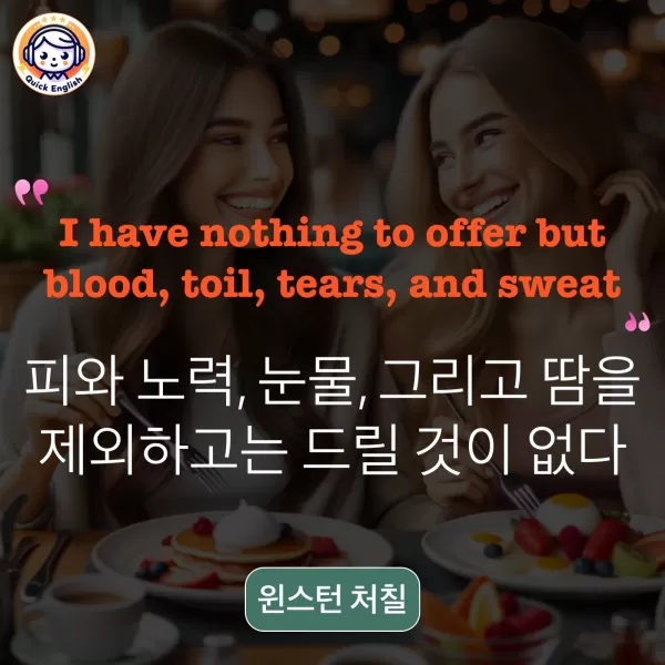 I have nothing to offer but blood, toil, tears, and sweat.