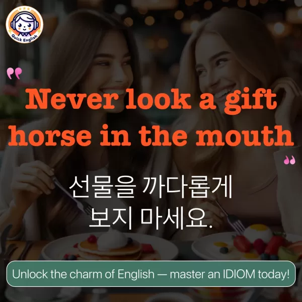 Never look a gift horse in the mouth.