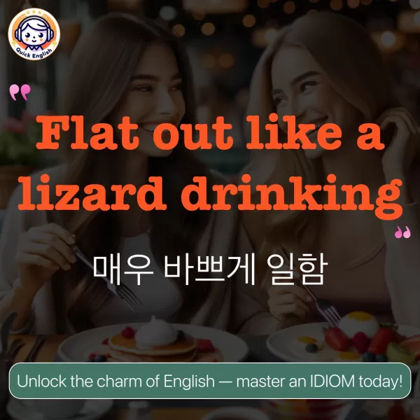 Flat out like a lizard drinking.