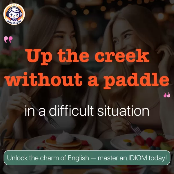 Up the creek without a paddle.